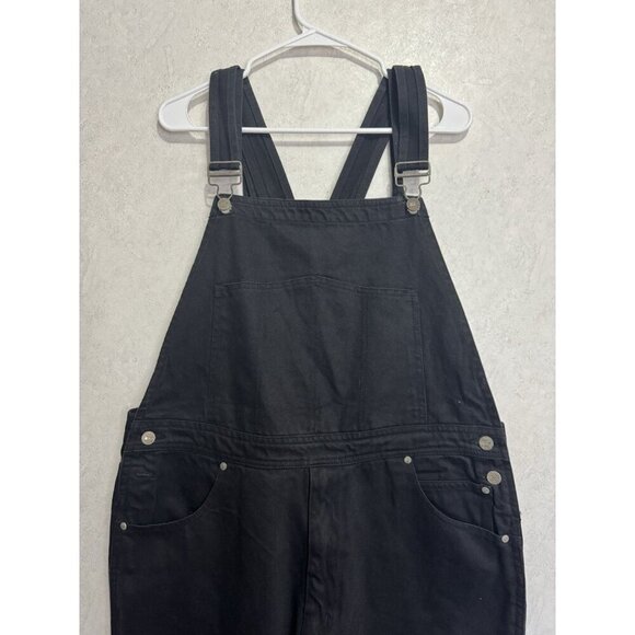 VINTAGE DEADSTOCK Womens Black Jean Denim Overalls Jumpsuit 38x34 Paint 90s Y2k - Picture 9 of 12